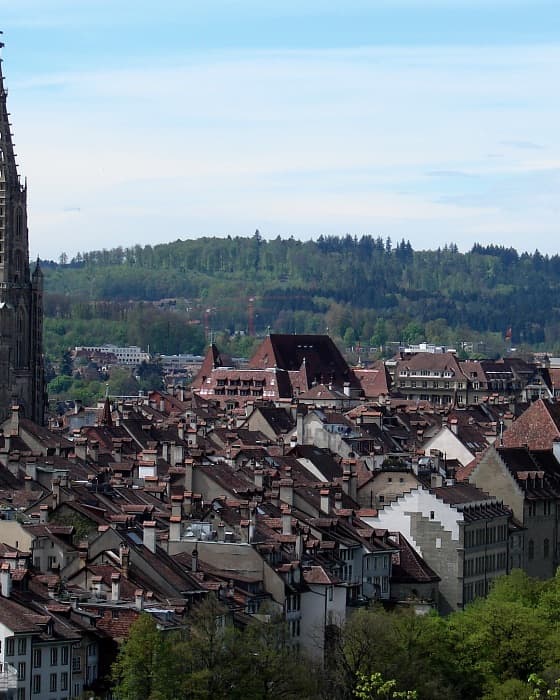 Bern and the bend of the Aare around the old town.